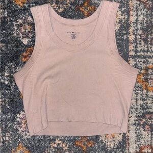 Brandy Melville Ribbed Cropped Tank - Dusty Pink